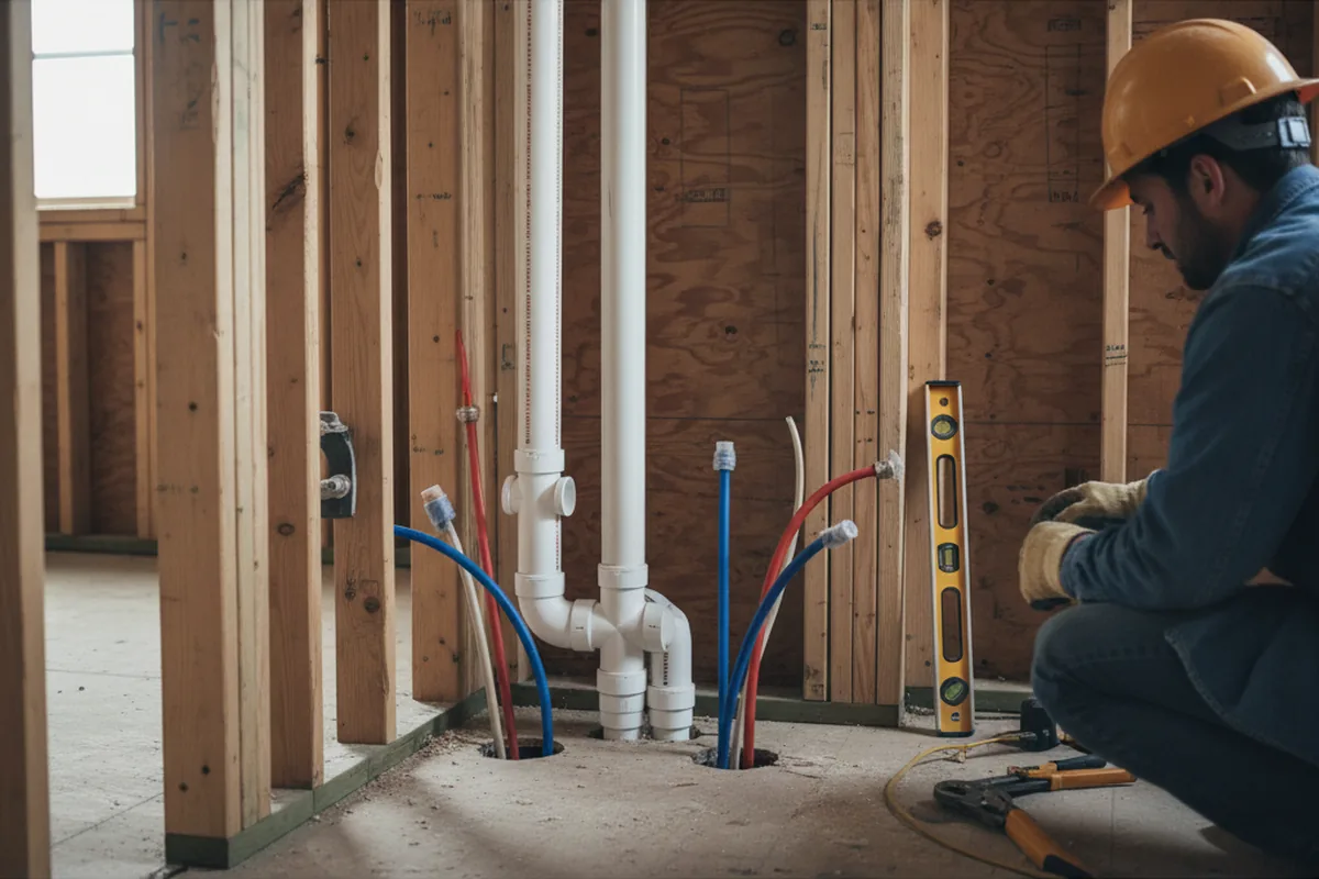 Drain and supply rough-in during Garbage Disposal Repair in Westerly